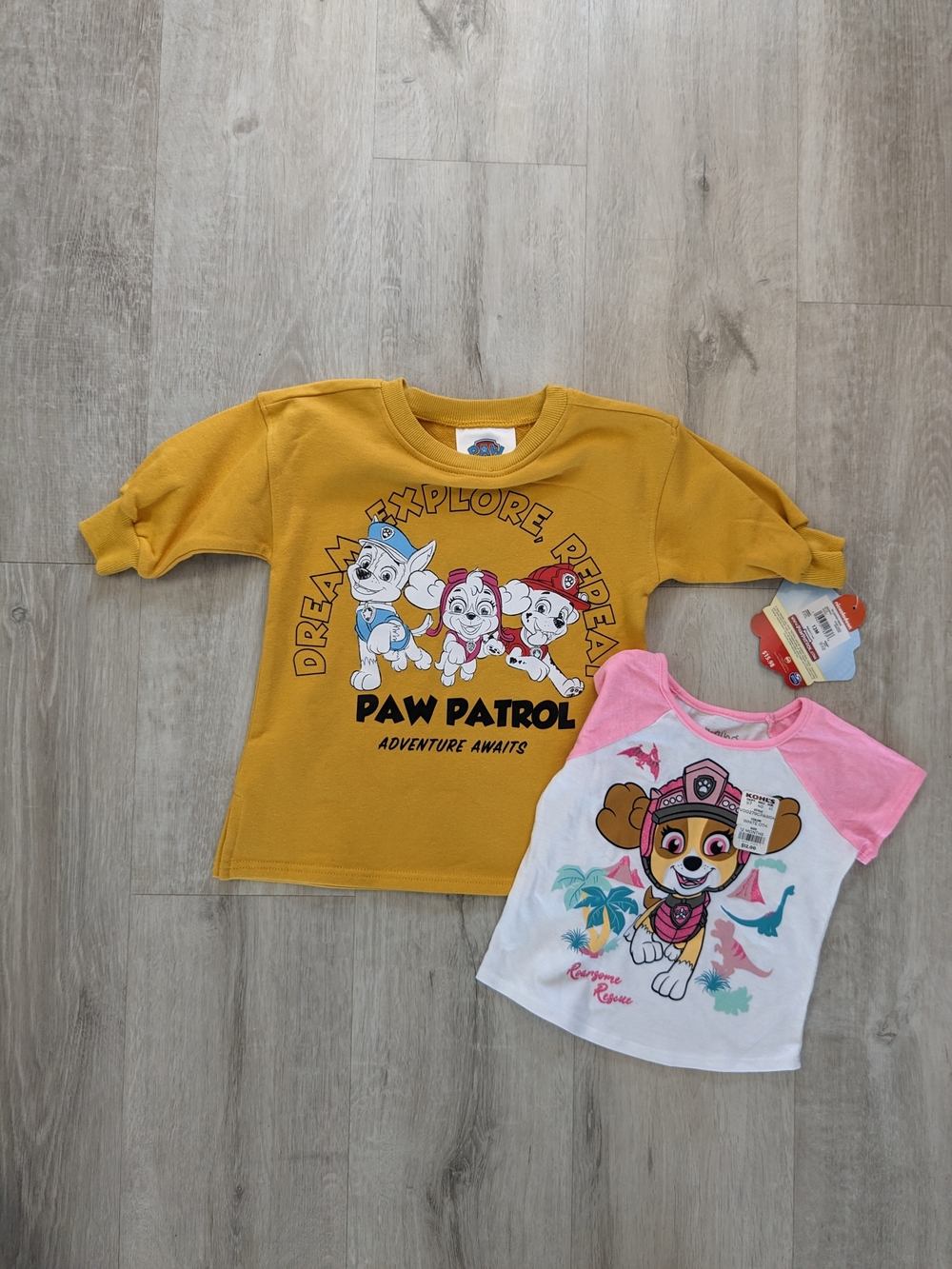 NEW Girls 12 M Paw Patrol Shirt & Sweat Shirt (3/4 sleeve)